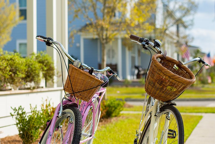 Bicycles in front of home at Nexton