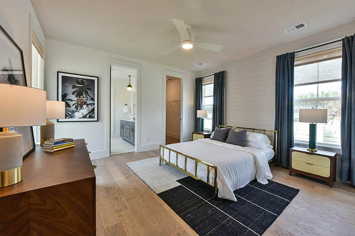 primary bedroom suite in Nexton model home.