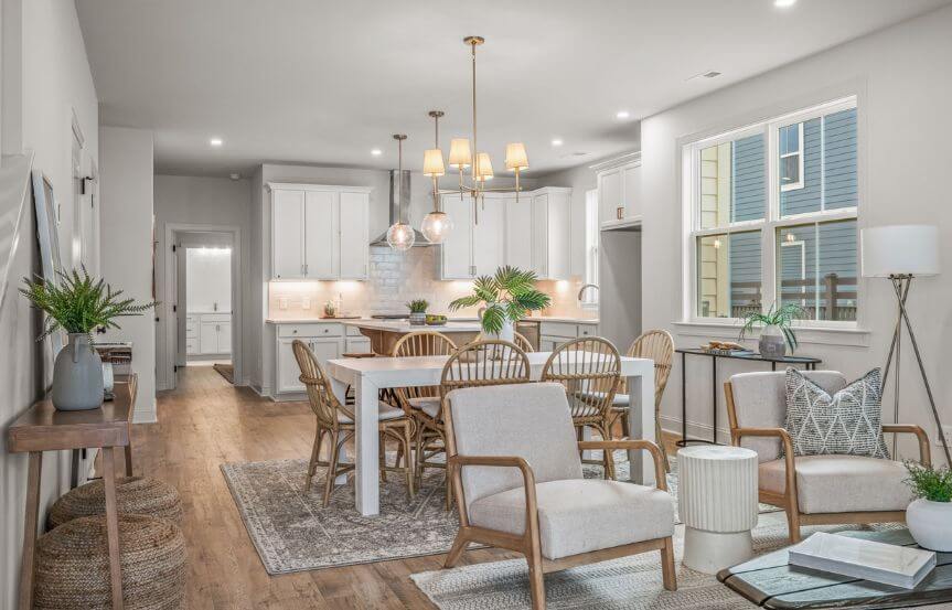 New Leaf Hyde Home plan Living Room To Kitchen