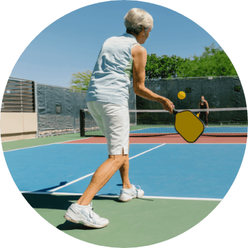 Playing pickleball in Nexton Del Webb.