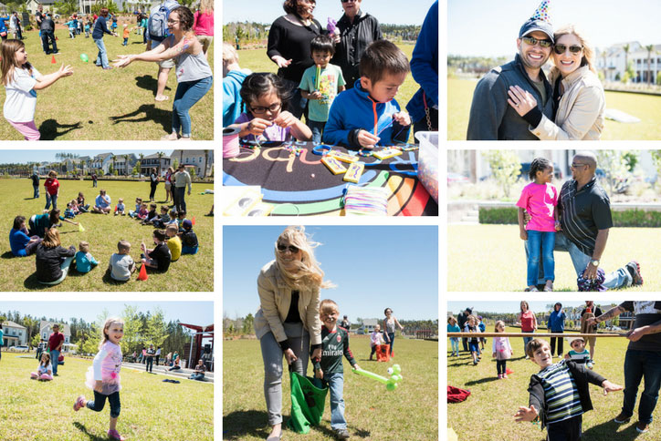 collage of birthday party event in Nexton