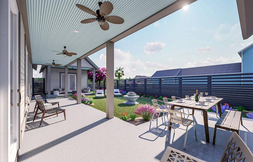 New Leaf Canella home plan patio