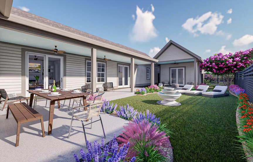 New Leaf Canella home plan courtyard