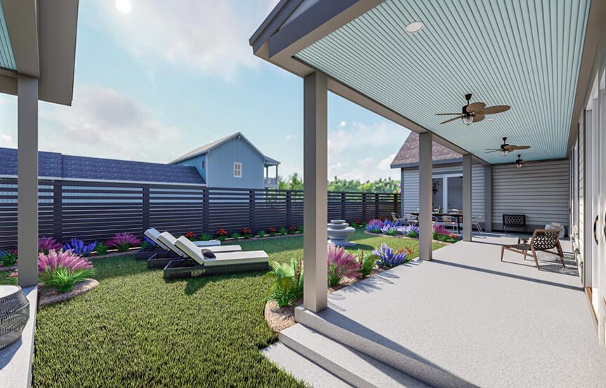 New Leaf Canella home plan backyard