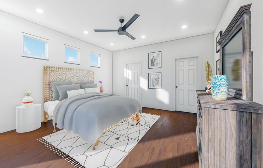 New Leaf Canella home plan rendering bedroom