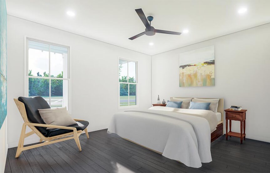New Leaf Canella home plan rendering bedroom