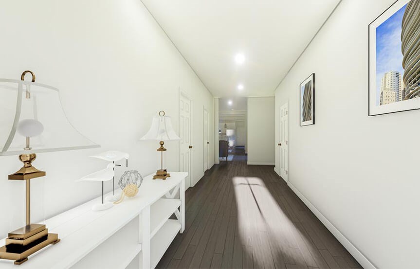 New Leaf Canella home plan rendering hallway