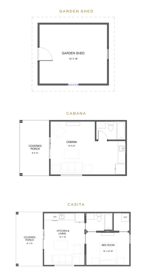 New Leaf Aneto model home outbuildings