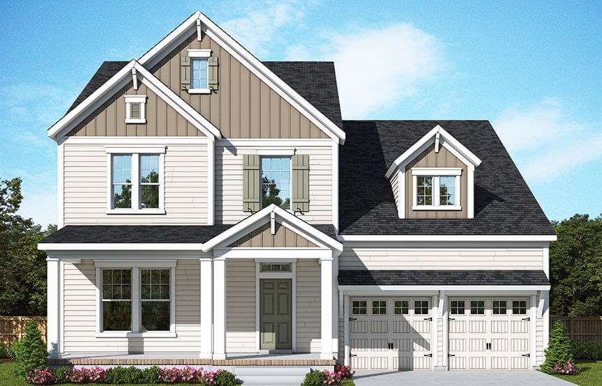 David Weekley Ashberry model home rendering for Midtown Nexton.