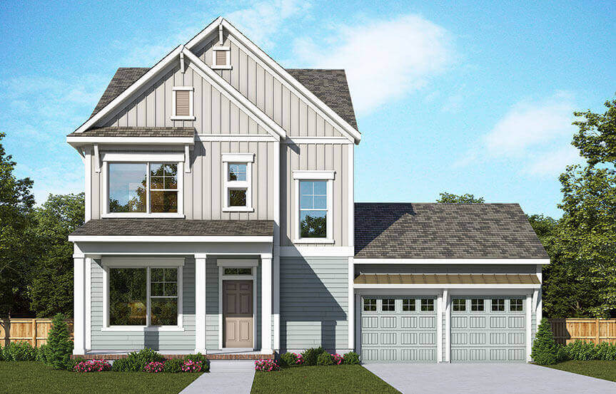Rendering of exterior of David Weekley Indigo model home in Nexton Midtown.