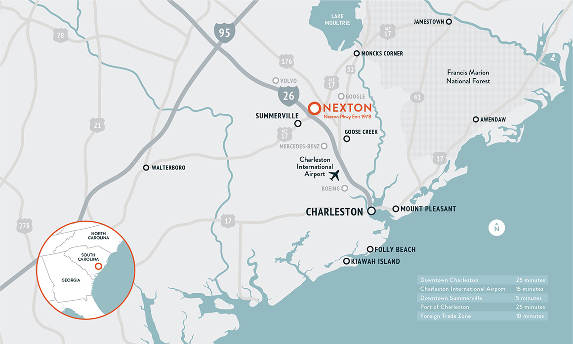 Nexton Area Map