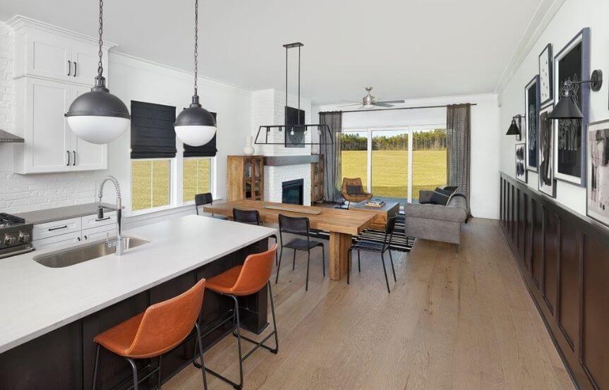 Ashton Woods Witherbee home plan kitchen dining and living area