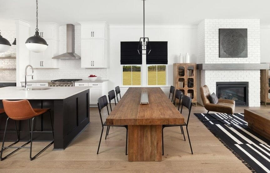 Ashton Woods Witherbee home plan dining area in kitchen and living room