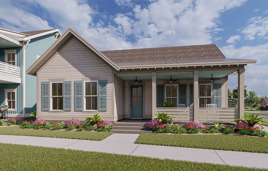 New Leaf Rosamarino home plan rendering exterior