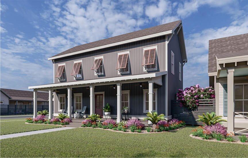 New Leaf Aneto model home bedroom rendering elevation C