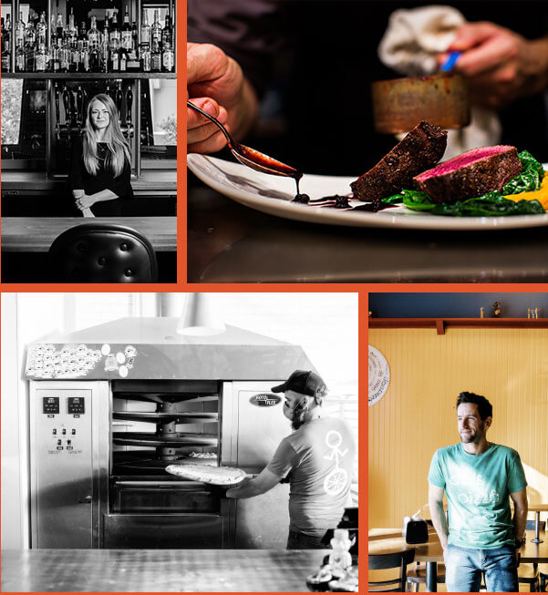 Collage of restaurant business.