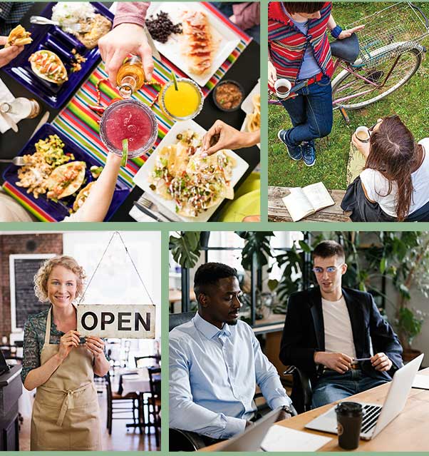 Collage of business offerings in Nexton.