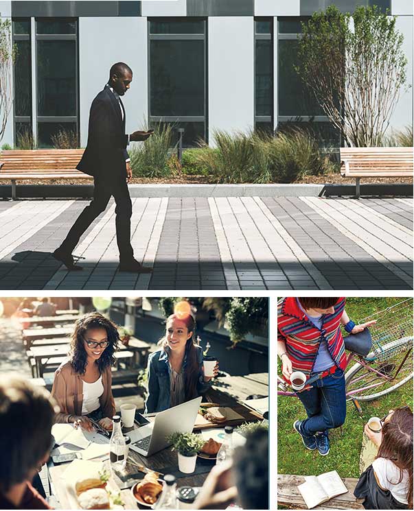 Collage of office images.