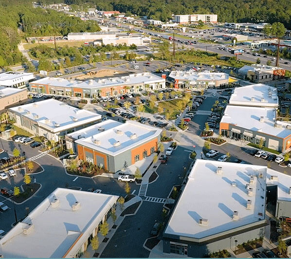 Aerial view of Nexton Square.