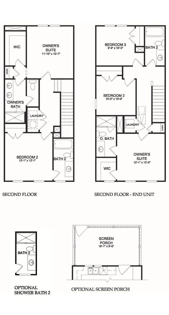 Pulte Homes Lily Townhome Midtown second floor plan