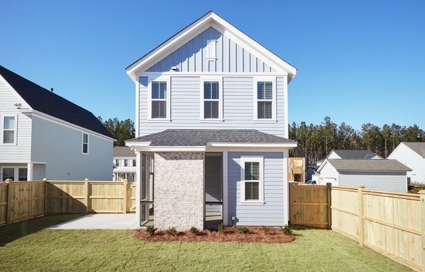 Homes By Dickerson Bluffton home plan rear elevation