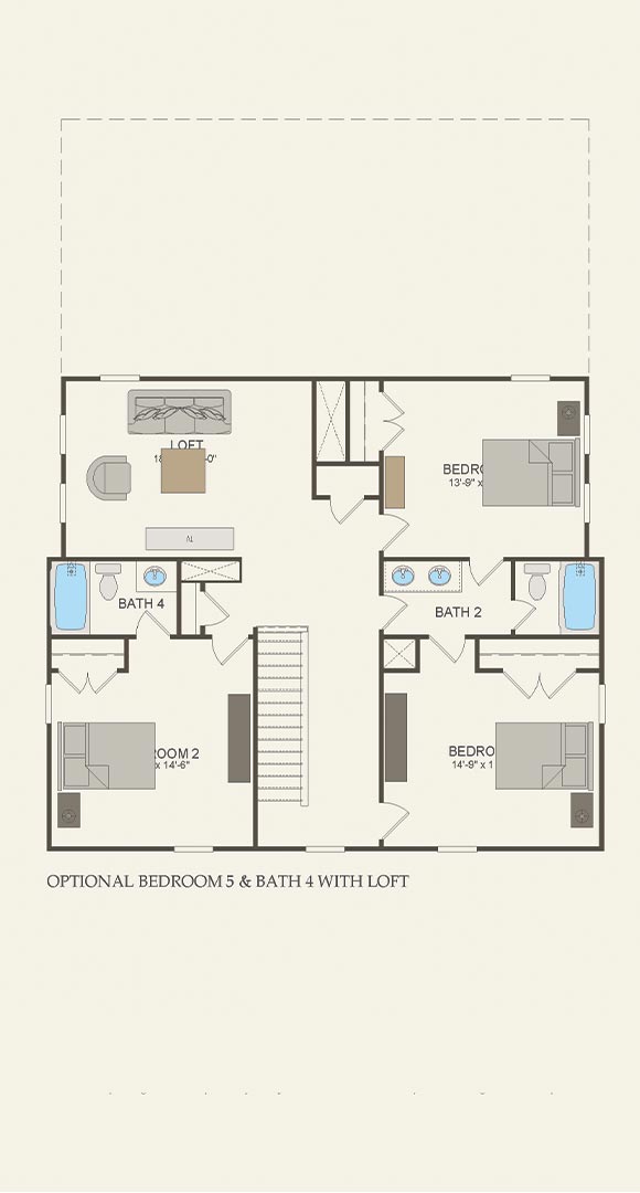 Laurel by Pulte second floor home plan options