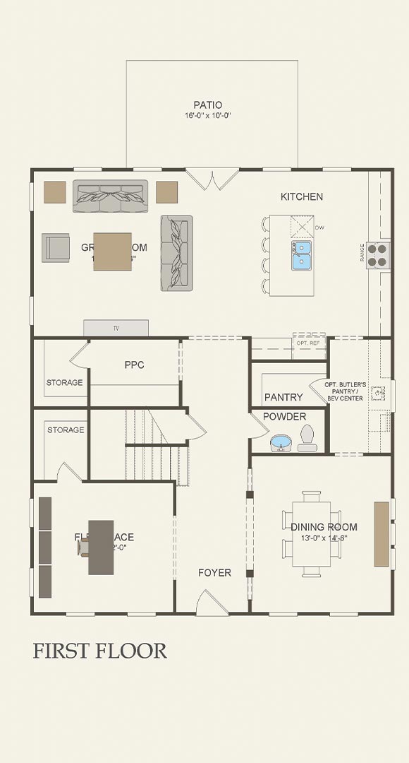 Primrose by Pulte first floor home plan