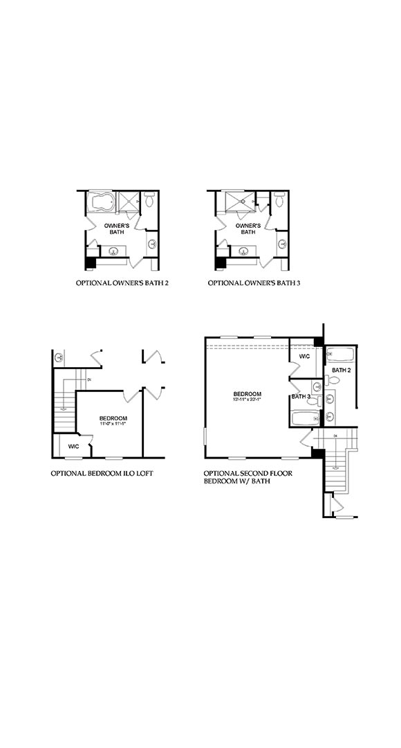 Foxfield by Pulte second floor plan options