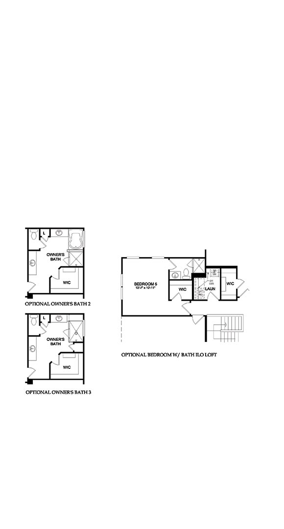 Northridge by Pulte second floor home plan options