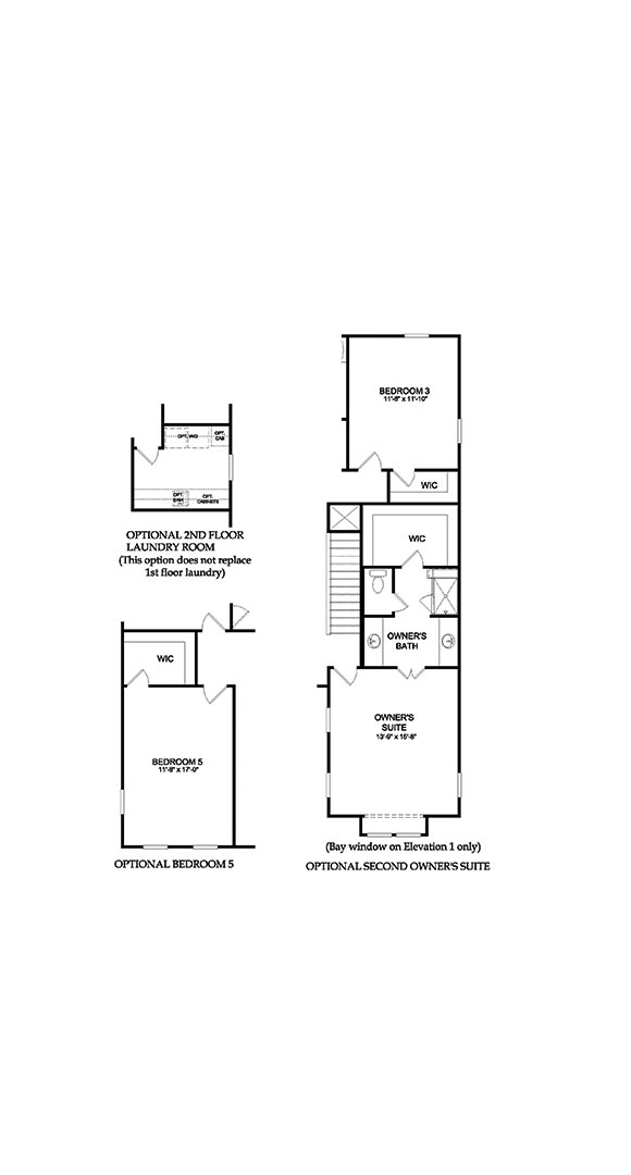 Poplar by Pulte second floor home plan options