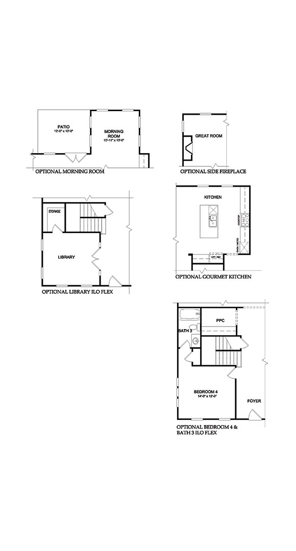 Primrose by Pulte first floor home plan options