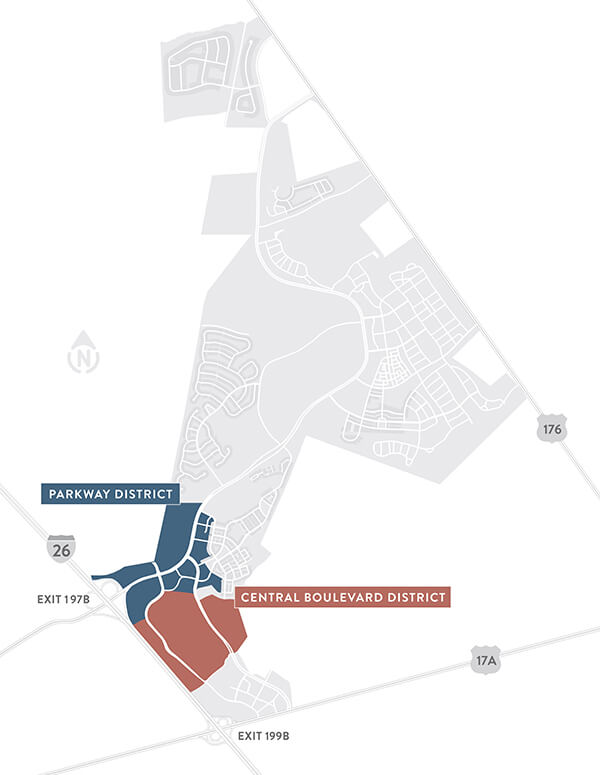 Nexton commercial map showing land options