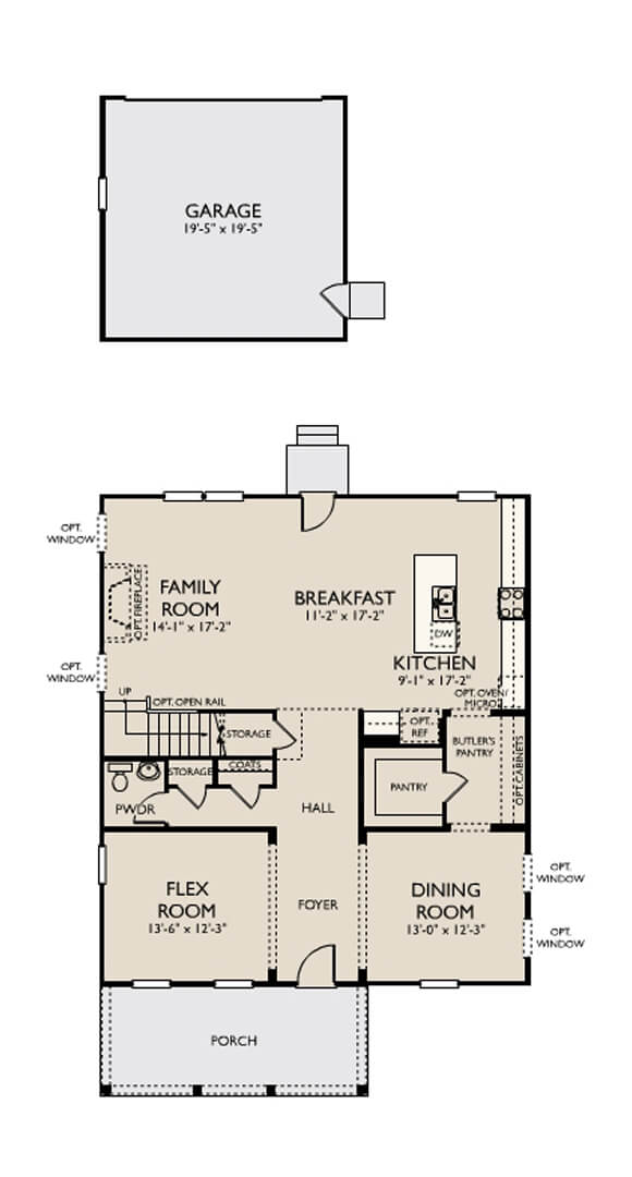 Ashton Woods Overton home plan first floor