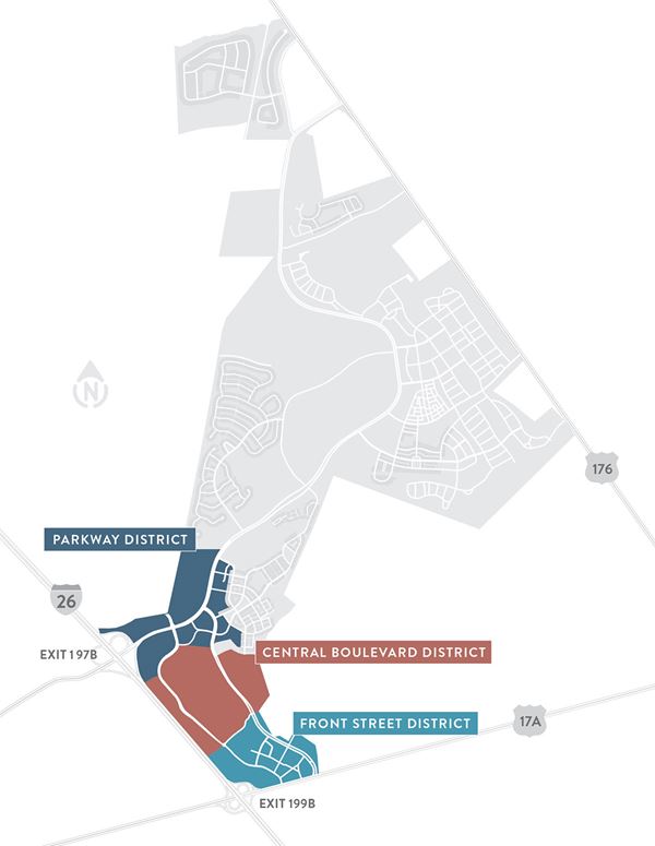 Map of Co-Working options in Nexton
