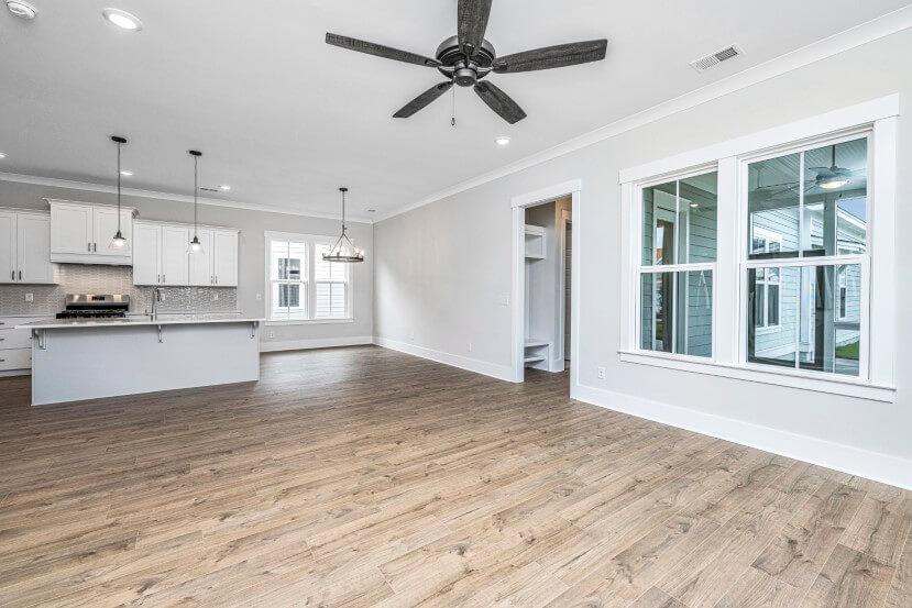 Homes By Dickerson Mansfield home plan living room into kitchen