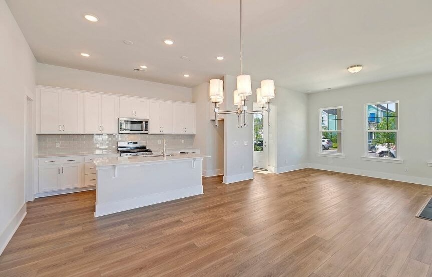 Ashton Woods Doty home plan kitchen and living room