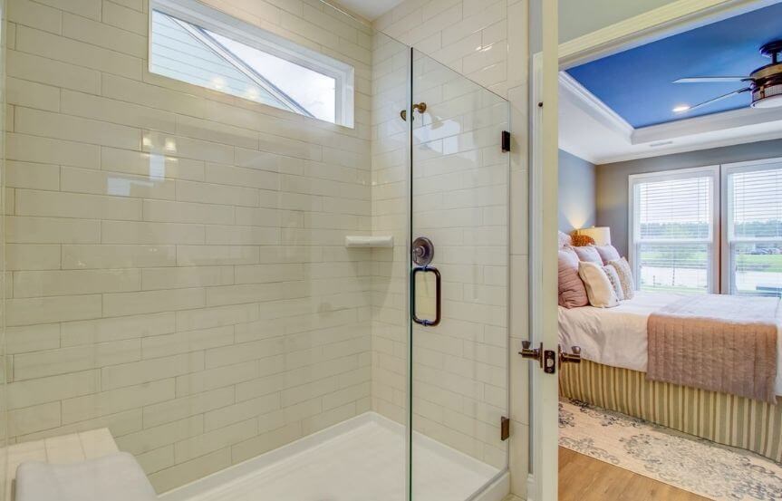 Del Webb Abbeyville home plan owner's suite walk-in shower