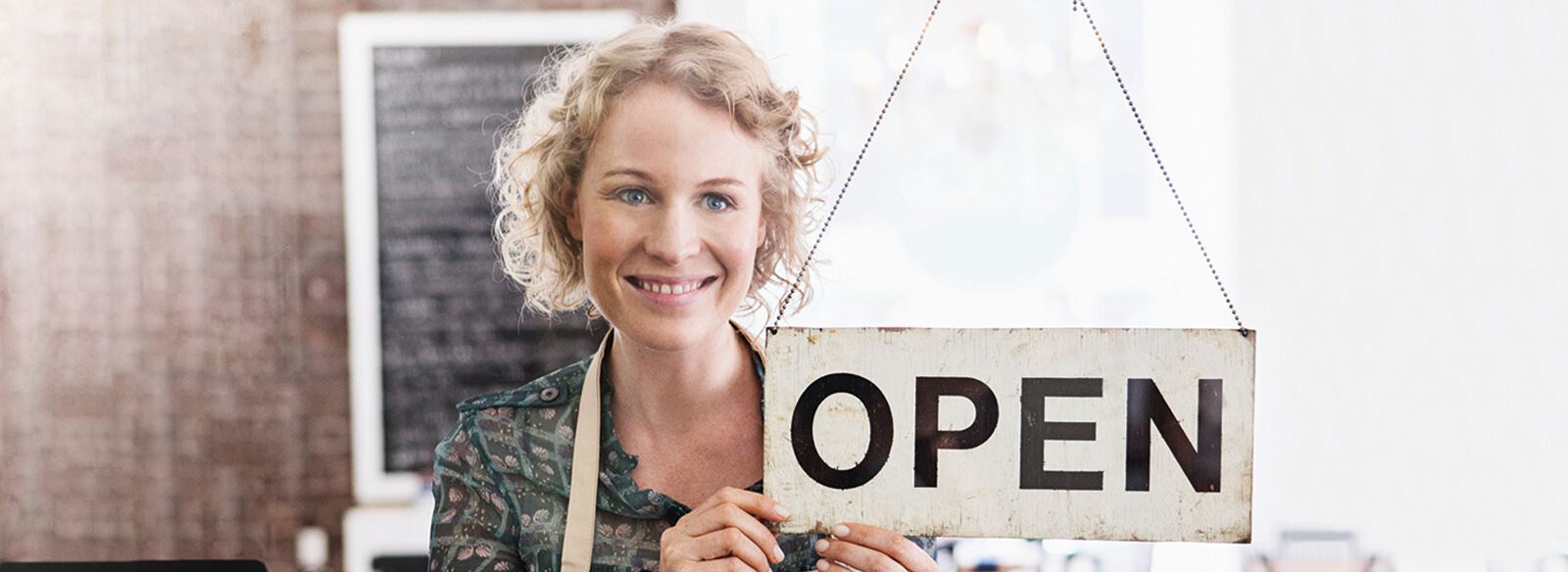 Open sign on shop