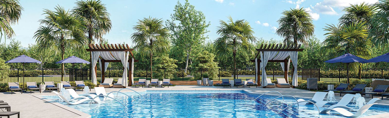 The pool area at The Murray, apartment homes in Nexton