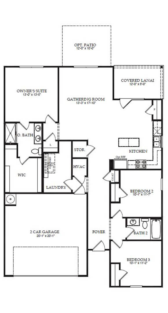 Centex Dunlin home plan first floor