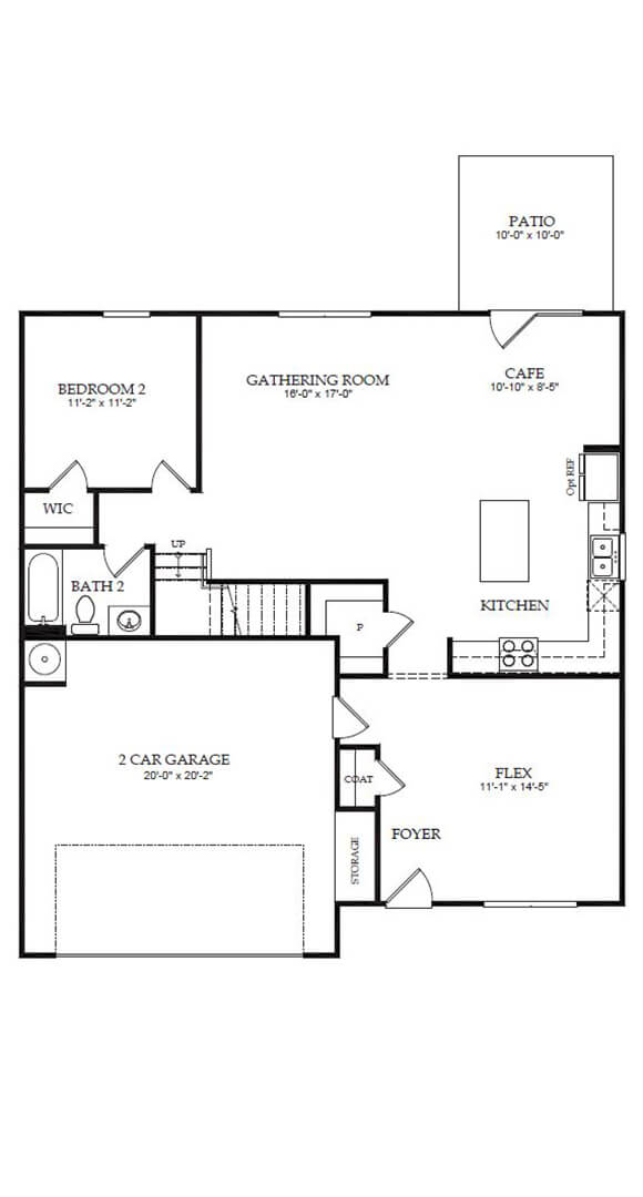 Centex Whimbrel home plan first floor floorplan