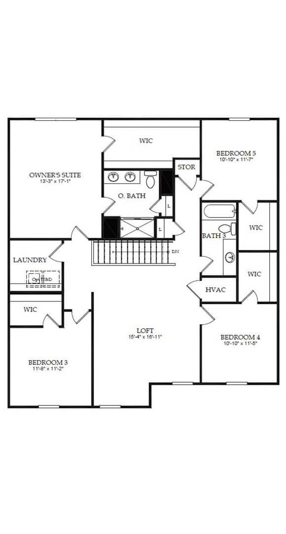 Centex Whimbrel home plan second floor floorplan