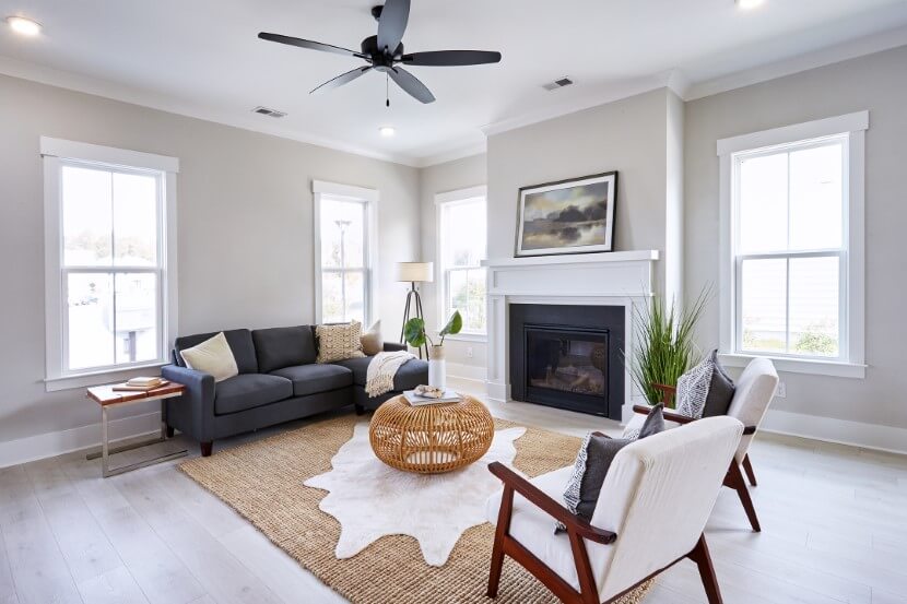 Homes By Dickerson Rutledge home plan living room and fireplace