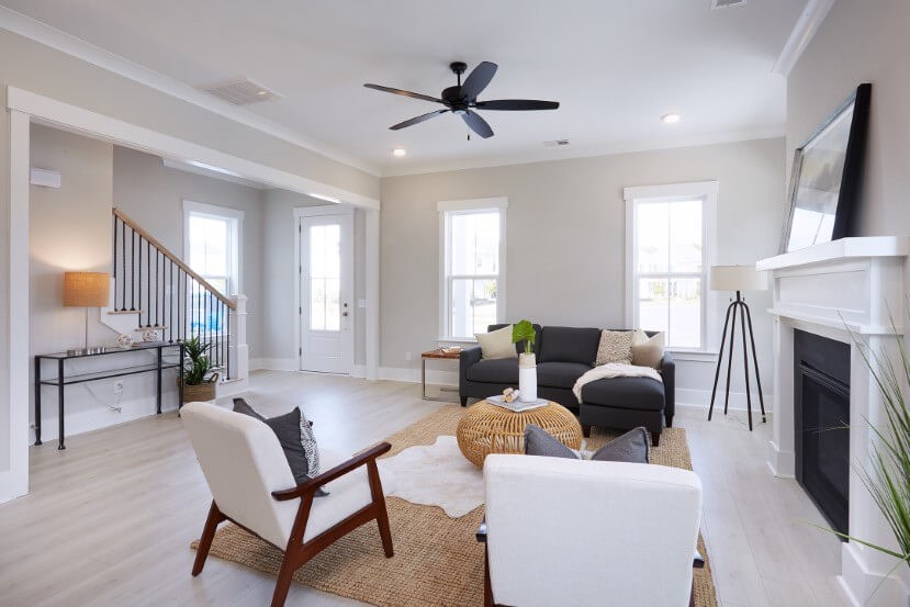 Homes By Dickerson Rutledge home plan living room and staircase