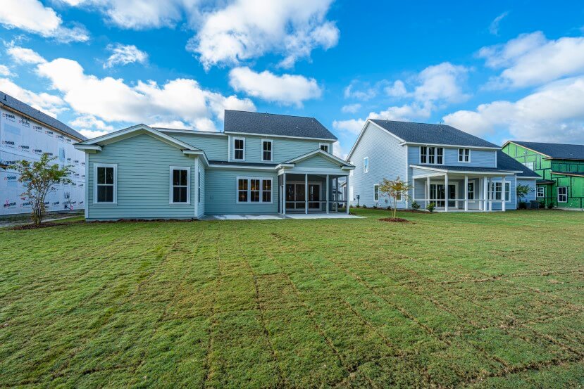 Homes By Dickerson Hampton home plan backyard looking at home