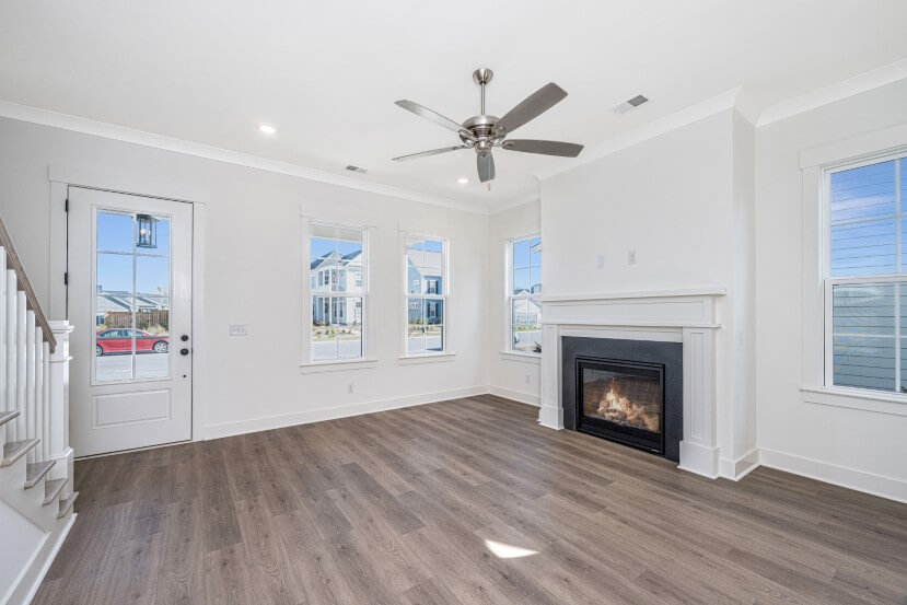 Homes By Dickerson Aberdeen home plan living room to front door