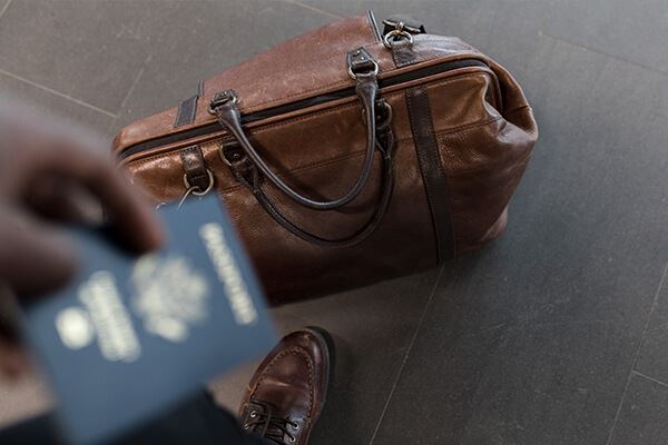 Travel bag and passport