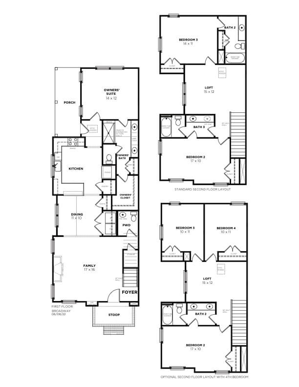 Saussy Burbank Townhome Unit A Broadway Floorplan updated