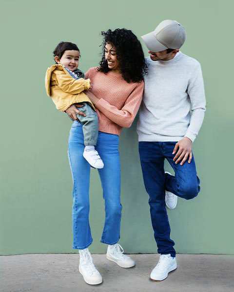 Young couple with baby.