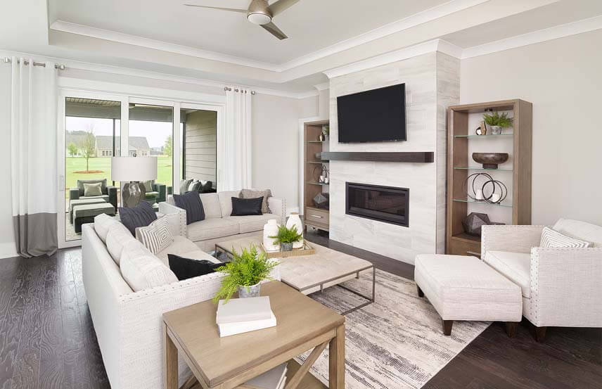 Del Webb Prestige home plan gathering living